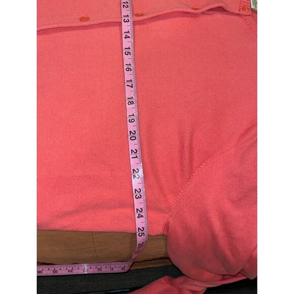 L.L.Bean Womens Red Button-Front Cardigan 2X Cotton Blend Lightweight Sweater - Picture 5 of 8